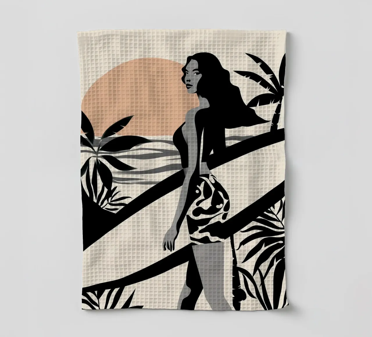 Kalifornisches Surfer-Girl | Surf-Design Geschirrtuch von Autofocus