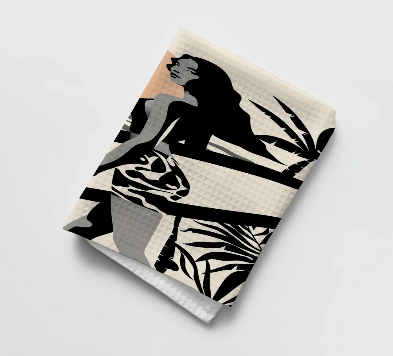 Kalifornisches Surfer-Girl | Surf-Design Geschirrtuch von Autofocus