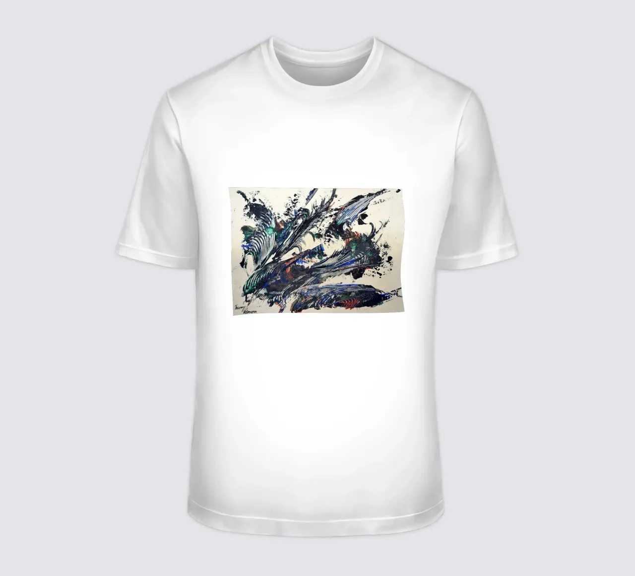 MESSAGE FROM THE HEART 31 t-shirt da Thierry Vobmann Abstract painting