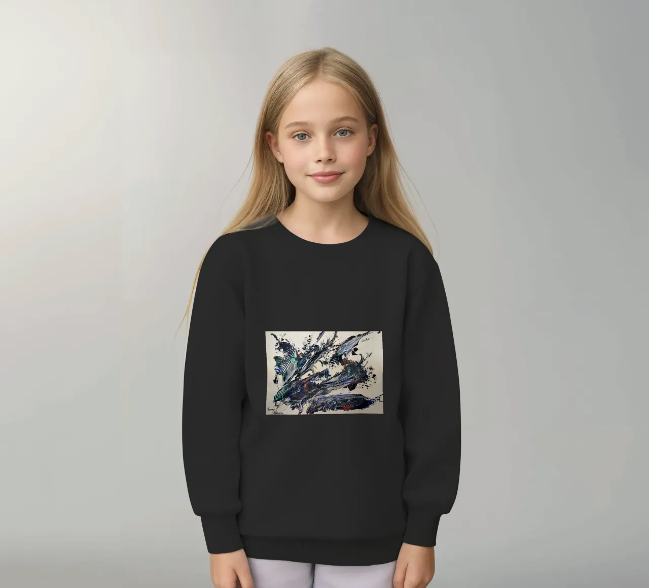 MESSAGE FROM THE HEART 31 felpa bambino da Thierry Vobmann Abstract painting