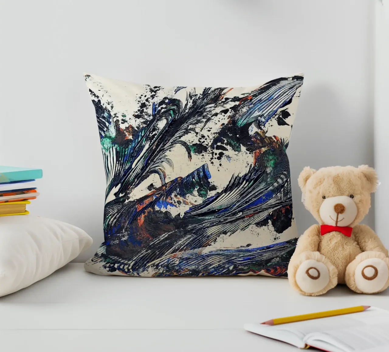 MESSAGE FROM THE HEART 31 cuscino da Thierry Vobmann Abstract painting