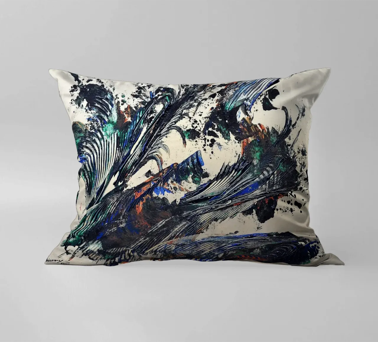 MESSAGE FROM THE HEART 31 cuscino da Thierry Vobmann Abstract painting