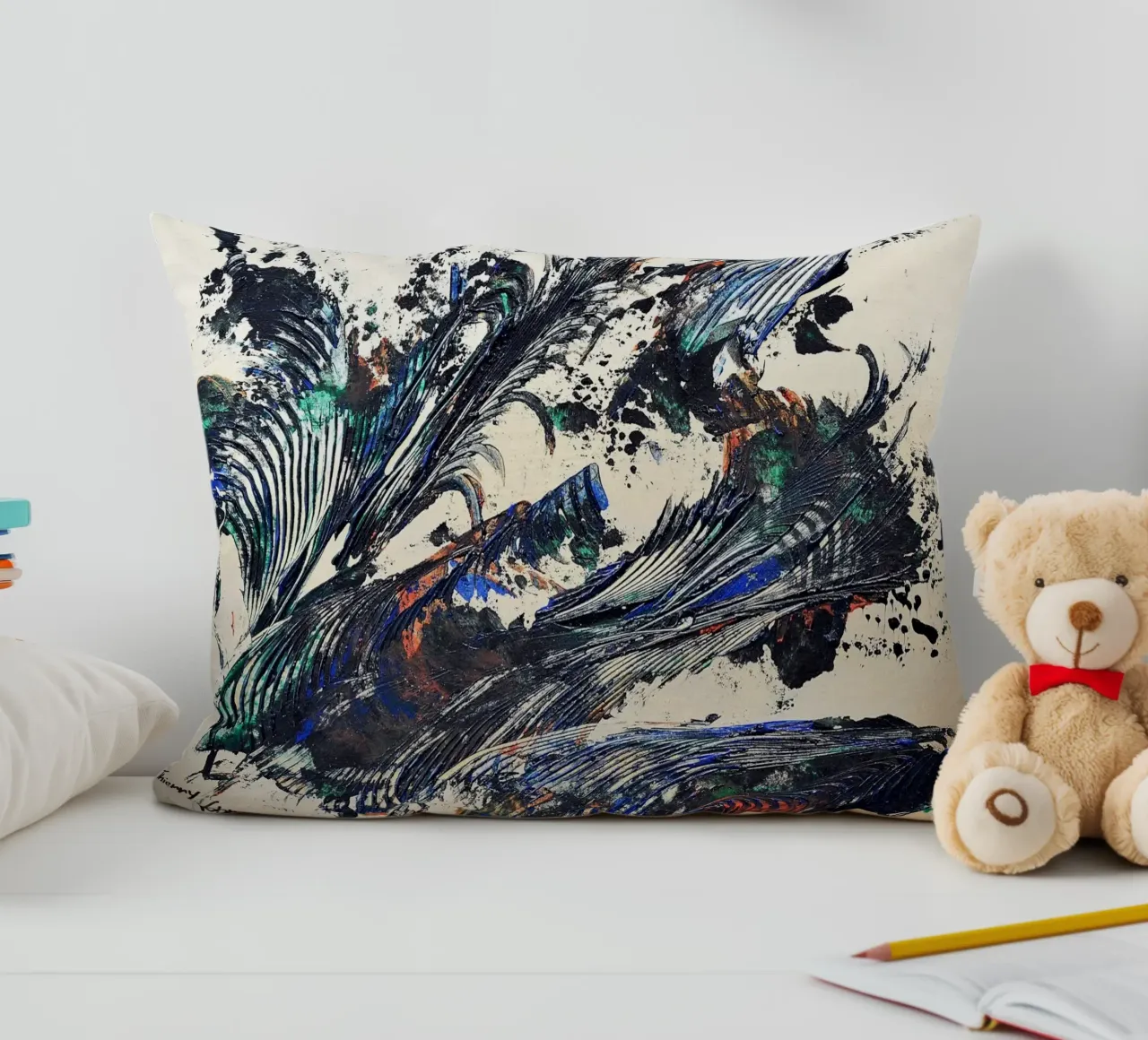 MESSAGE FROM THE HEART 31 cuscino da Thierry Vobmann Abstract painting