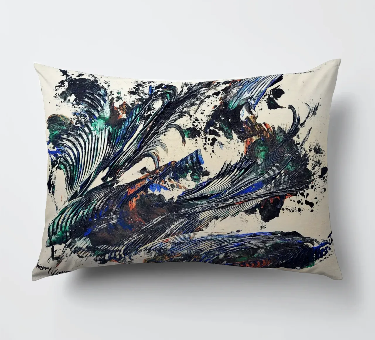 MESSAGE FROM THE HEART 31 cuscino da Thierry Vobmann Abstract painting