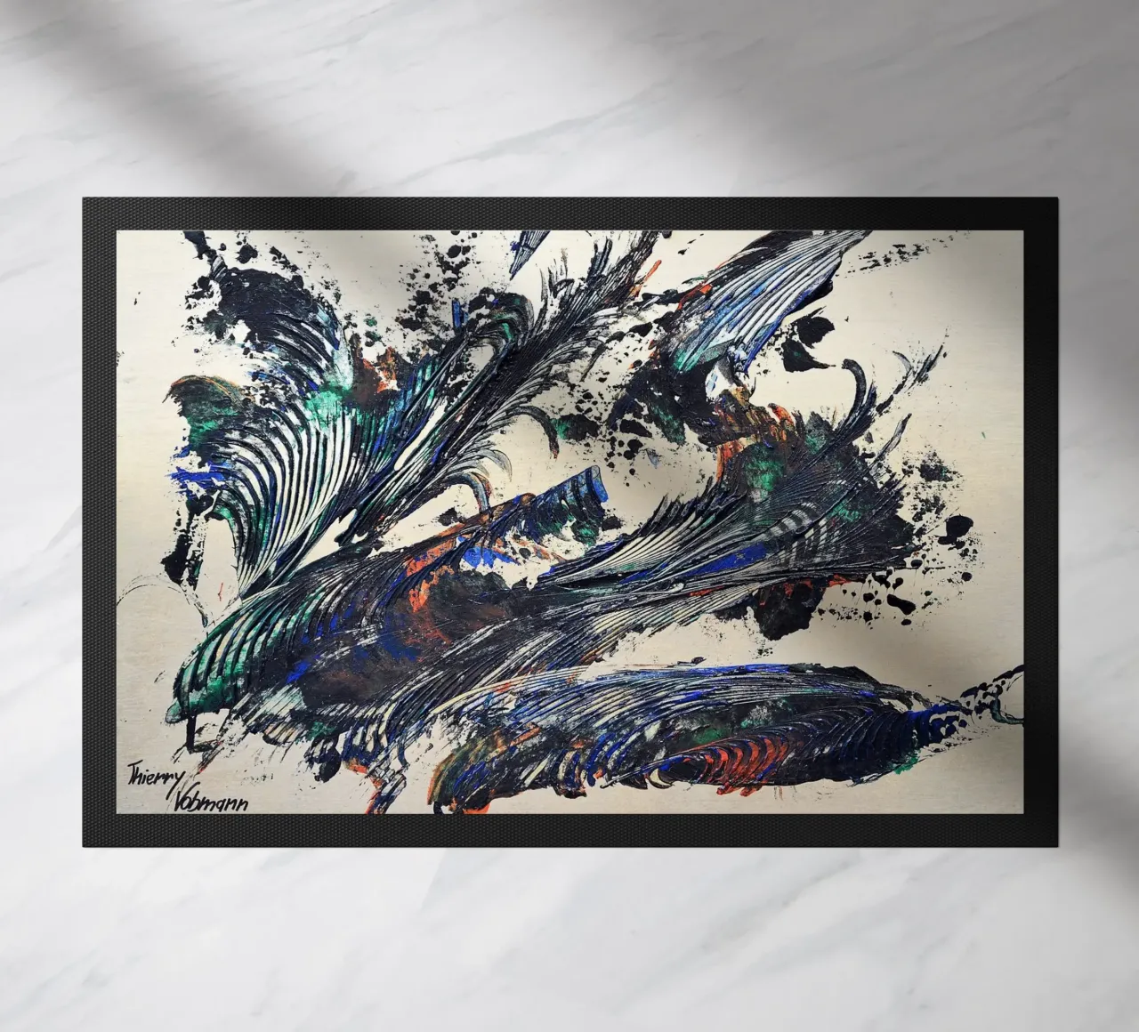 MESSAGE FROM THE HEART 31 Fußmatte von Thierry Vobmann Abstract painting