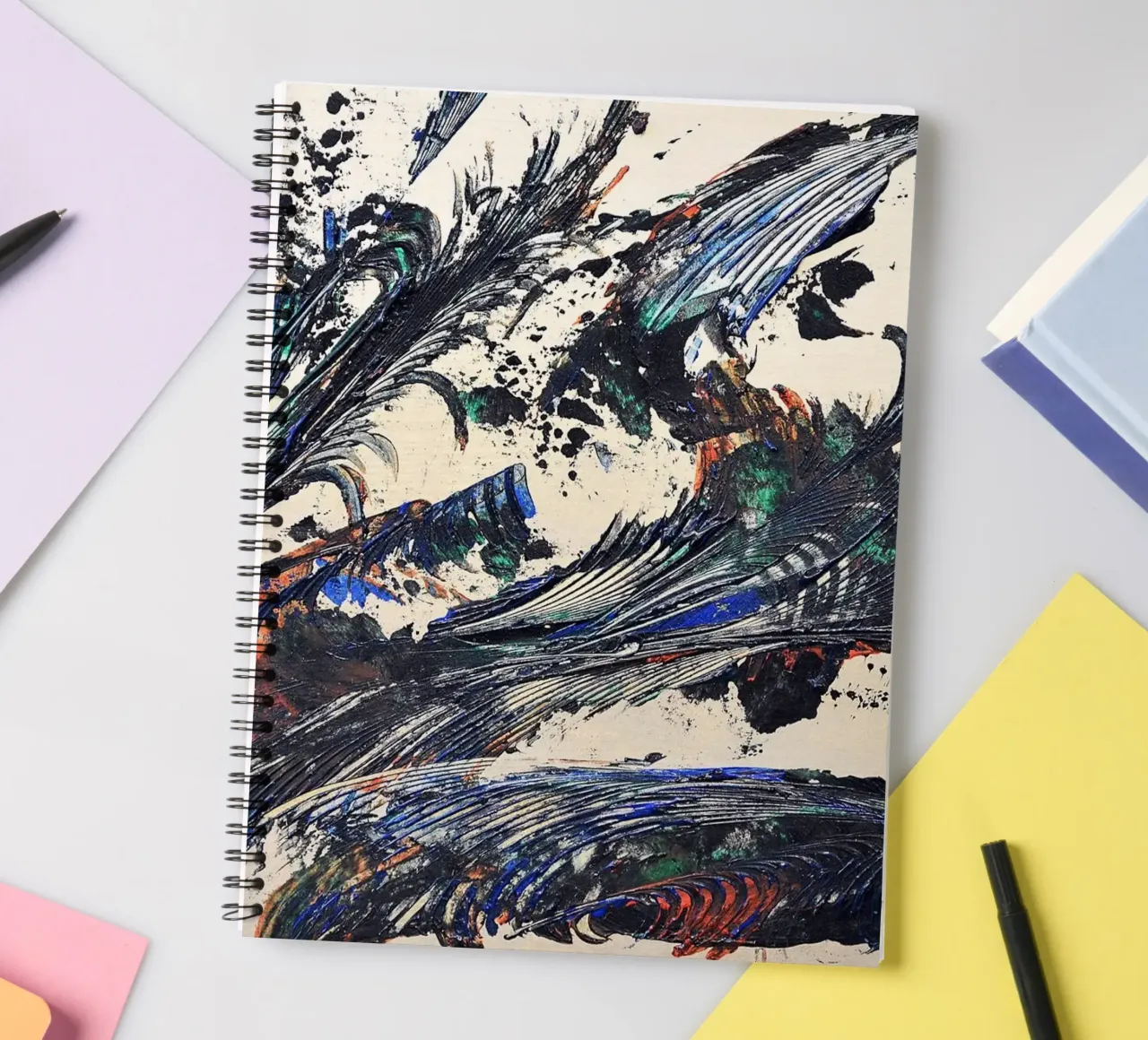 MESSAGE FROM THE HEART 31 spiral notebook by Thierry Vobmann Abstract painting