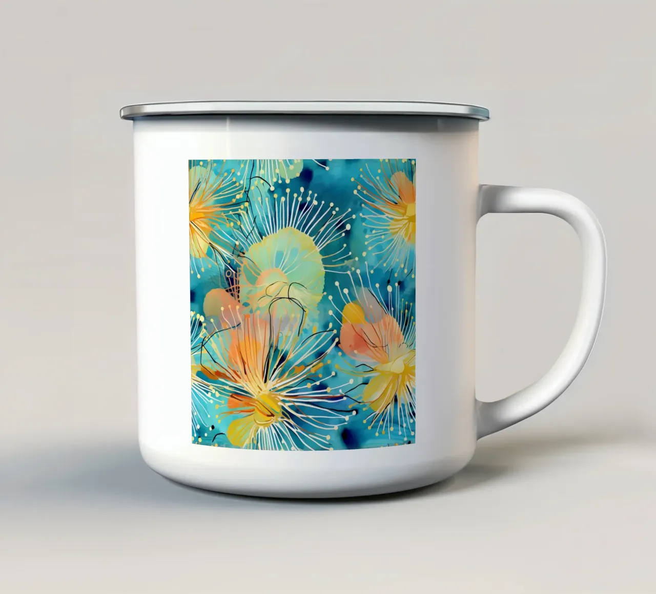 Dente di leone colorato tazza in smalto da Botanical Pattern House
