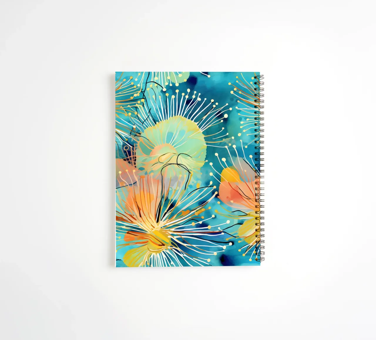 Colourburst Dandelions spiral notebook by Botanical Pattern House