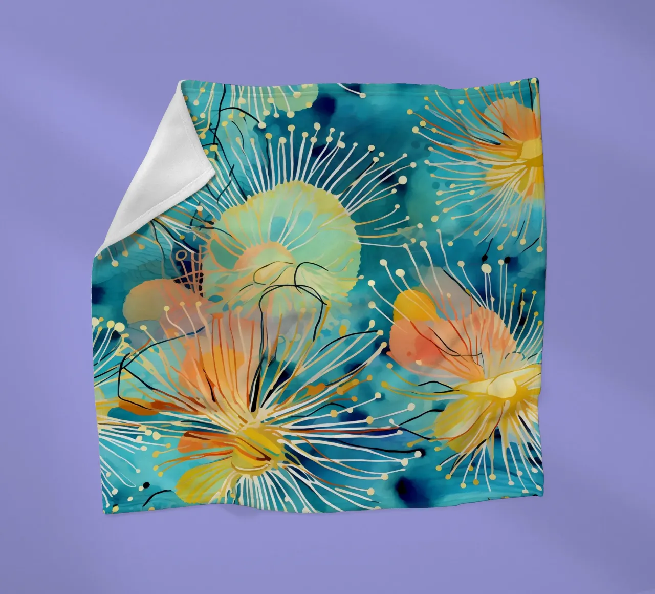 Dente di leone colorato coperta in pile da Botanical Pattern House