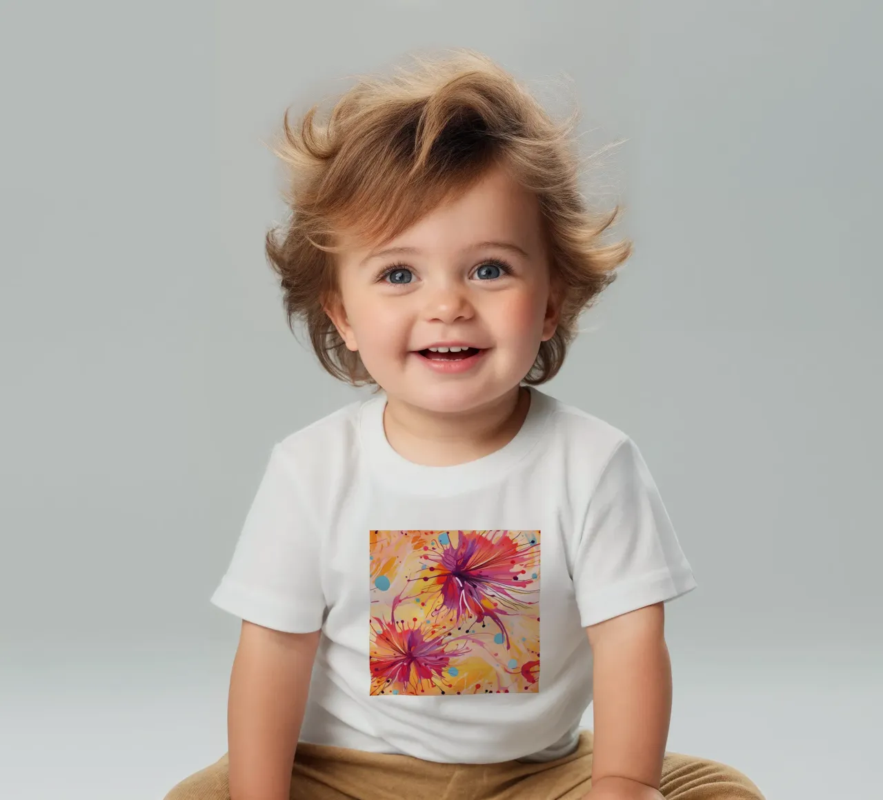 Colourburst Dandelions baby t-shirt by Botanical Pattern House