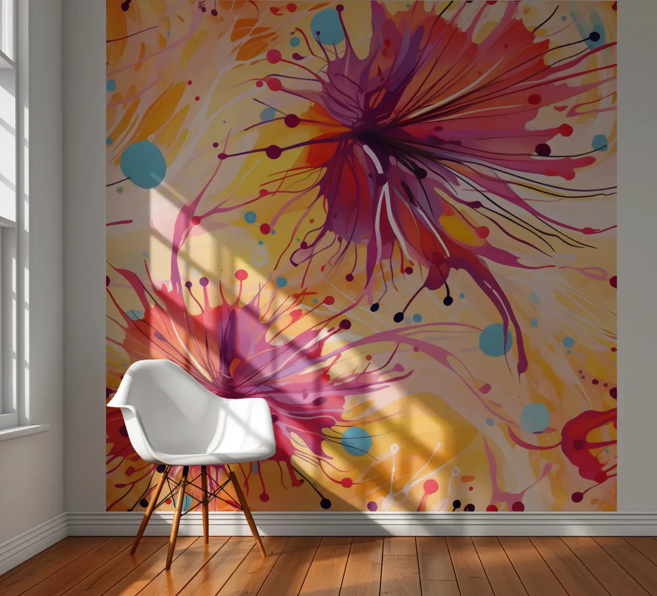 Colourburst Dandelions photo wallpaper by Botanical Pattern House