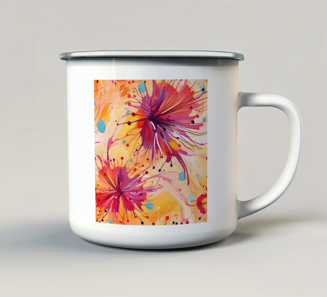 Dente di leone colorato tazza in smalto da Botanical Pattern House