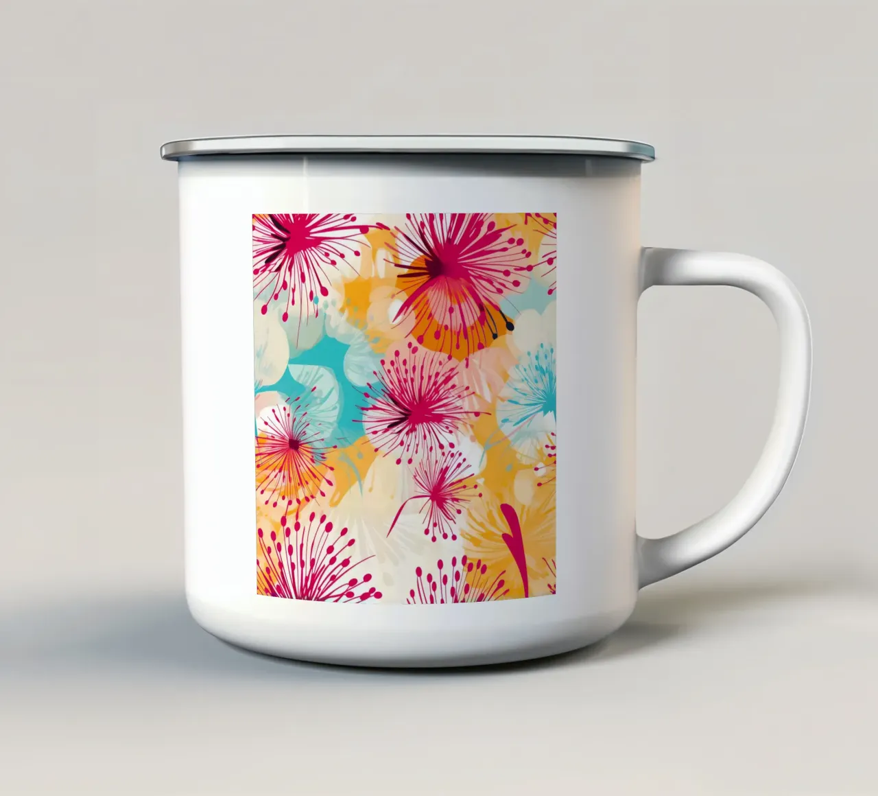 Dente di leone colorato tazza in smalto da Botanical Pattern House