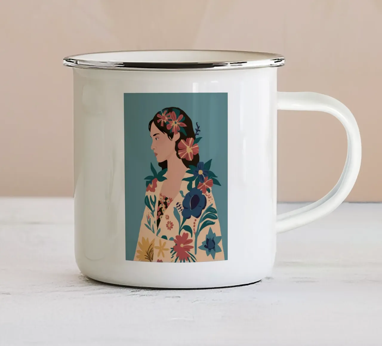 Floreale bohémien tazza in smalto da Twilight Muse