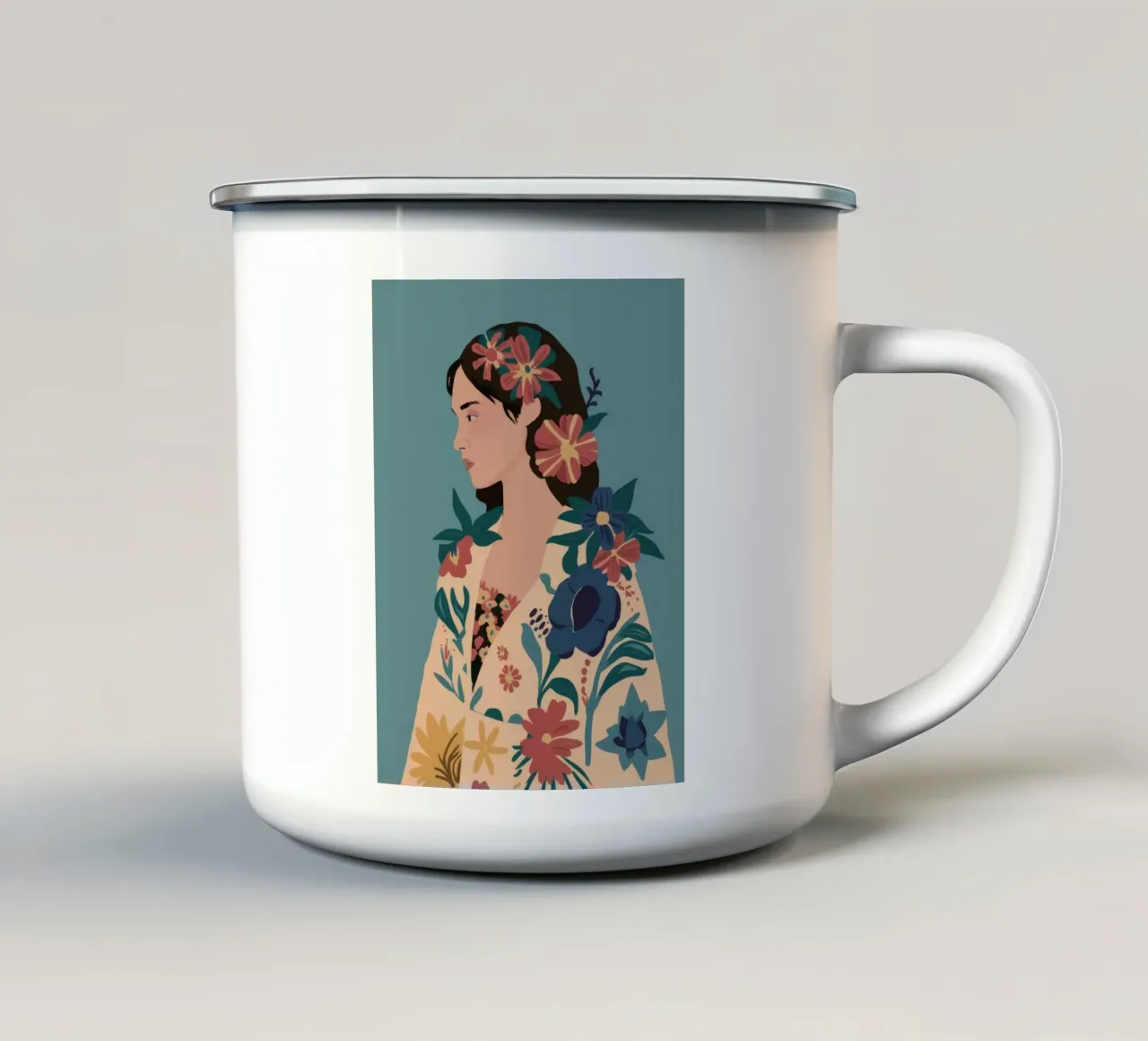 Floreale bohémien tazza in smalto da Twilight Muse