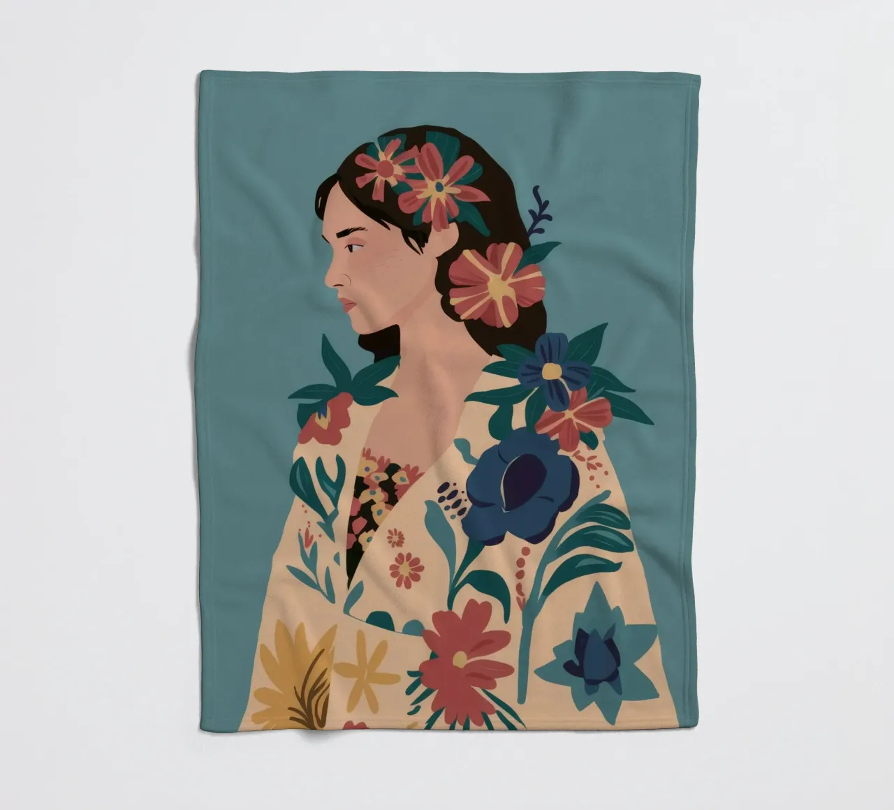 Floreale bohémien coperta in pile da Twilight Muse