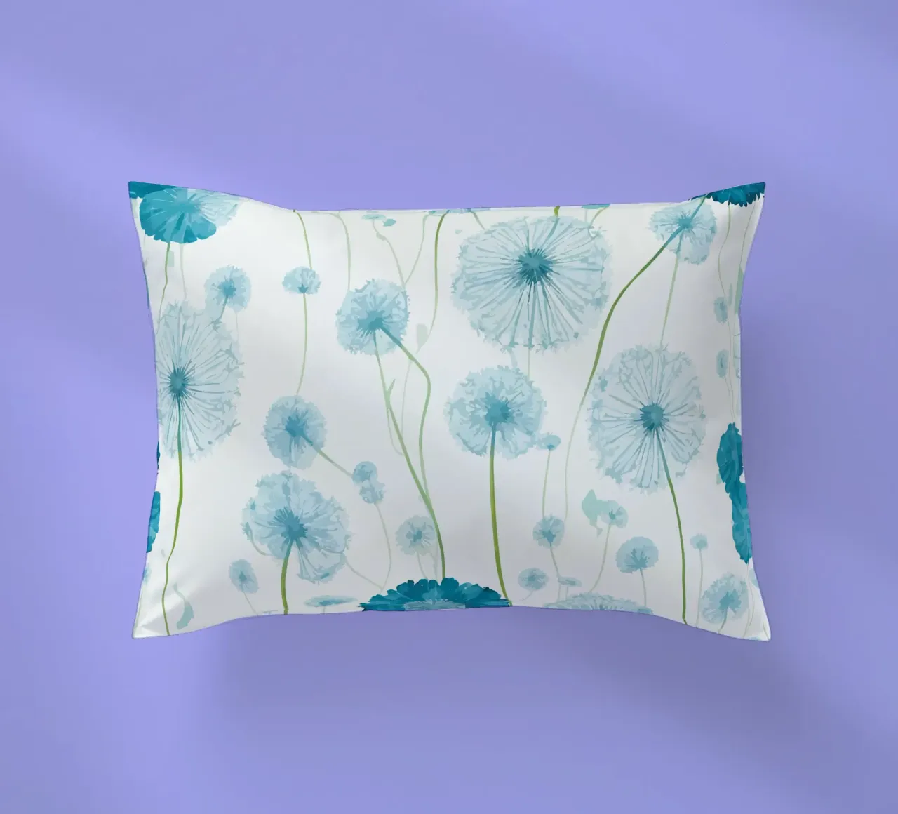 Verdant Dandelions decorative cushion by Botanical Pattern House