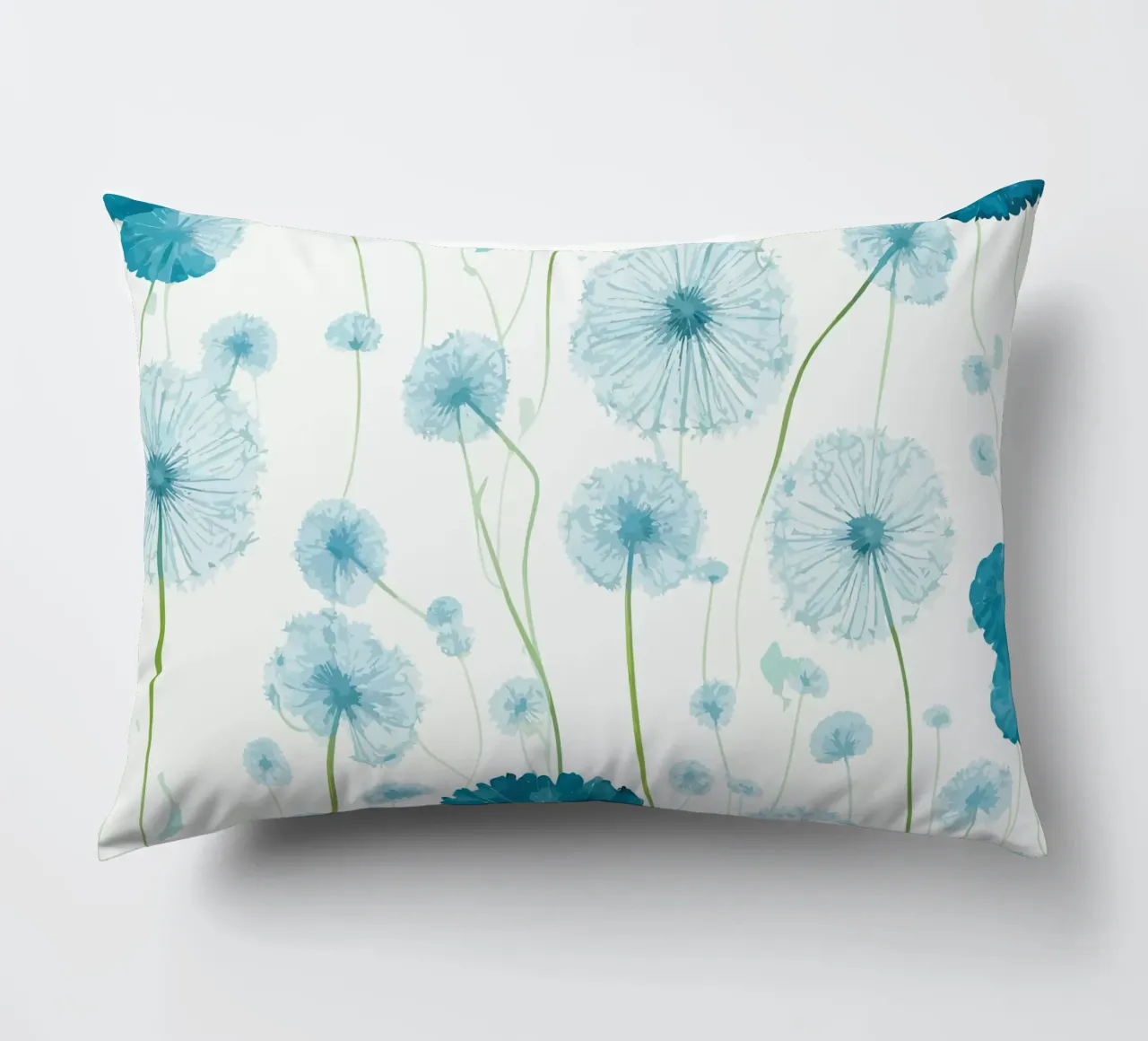 Verdant Dandelions decorative cushion by Botanical Pattern House