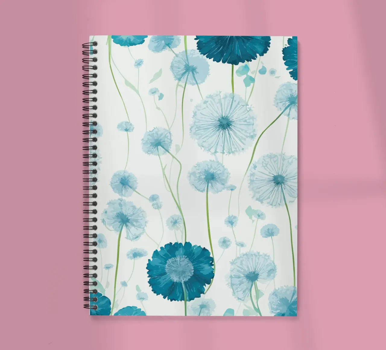 Verdant Dandelions spiral notebook by Botanical Pattern House