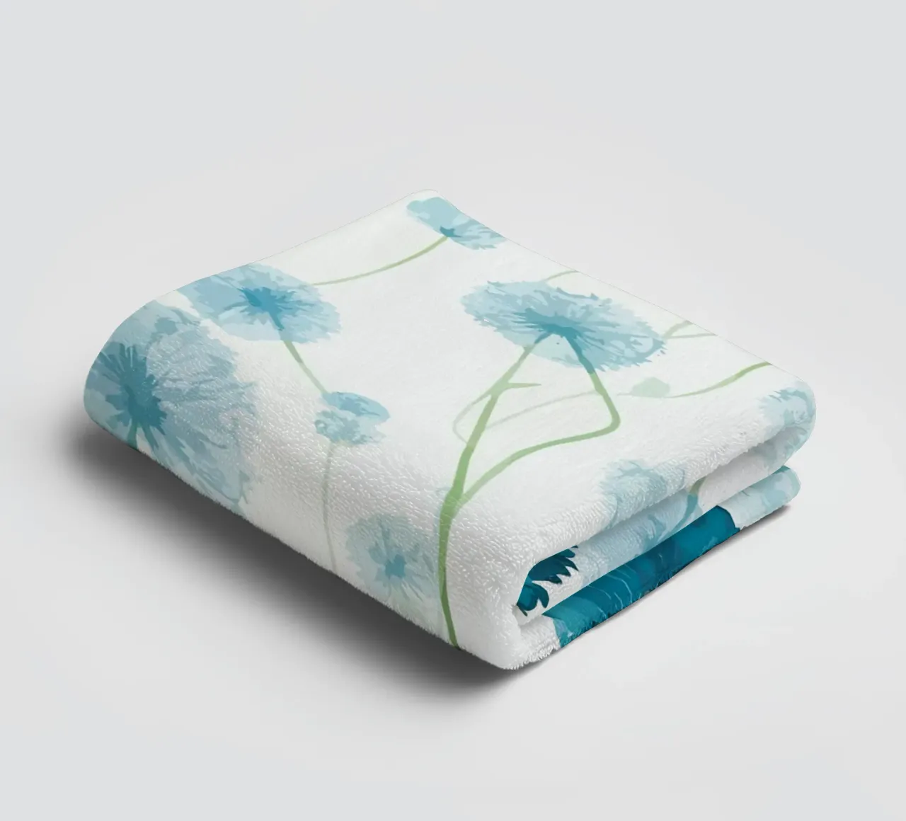 Verdant Dandelions towel by Botanical Pattern House