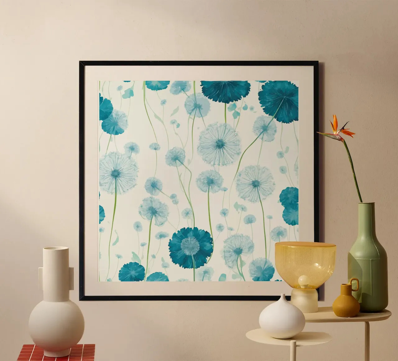 Grüner Löwenzahn Poster von Botanical Pattern House