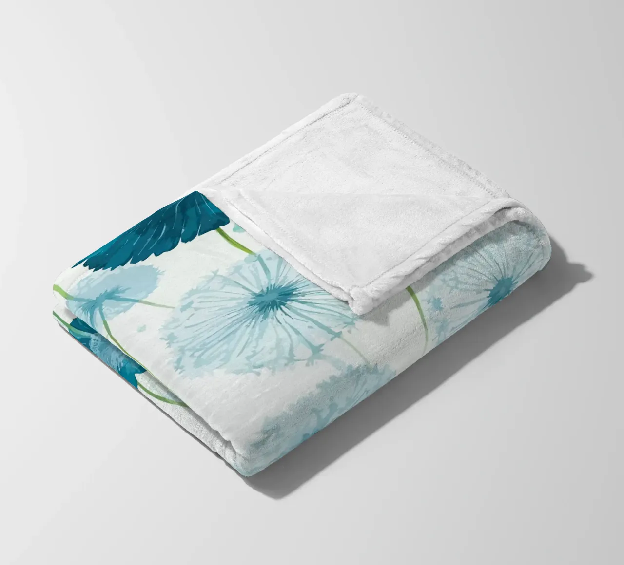 Verdant Dandelions fleece blanket by Botanical Pattern House