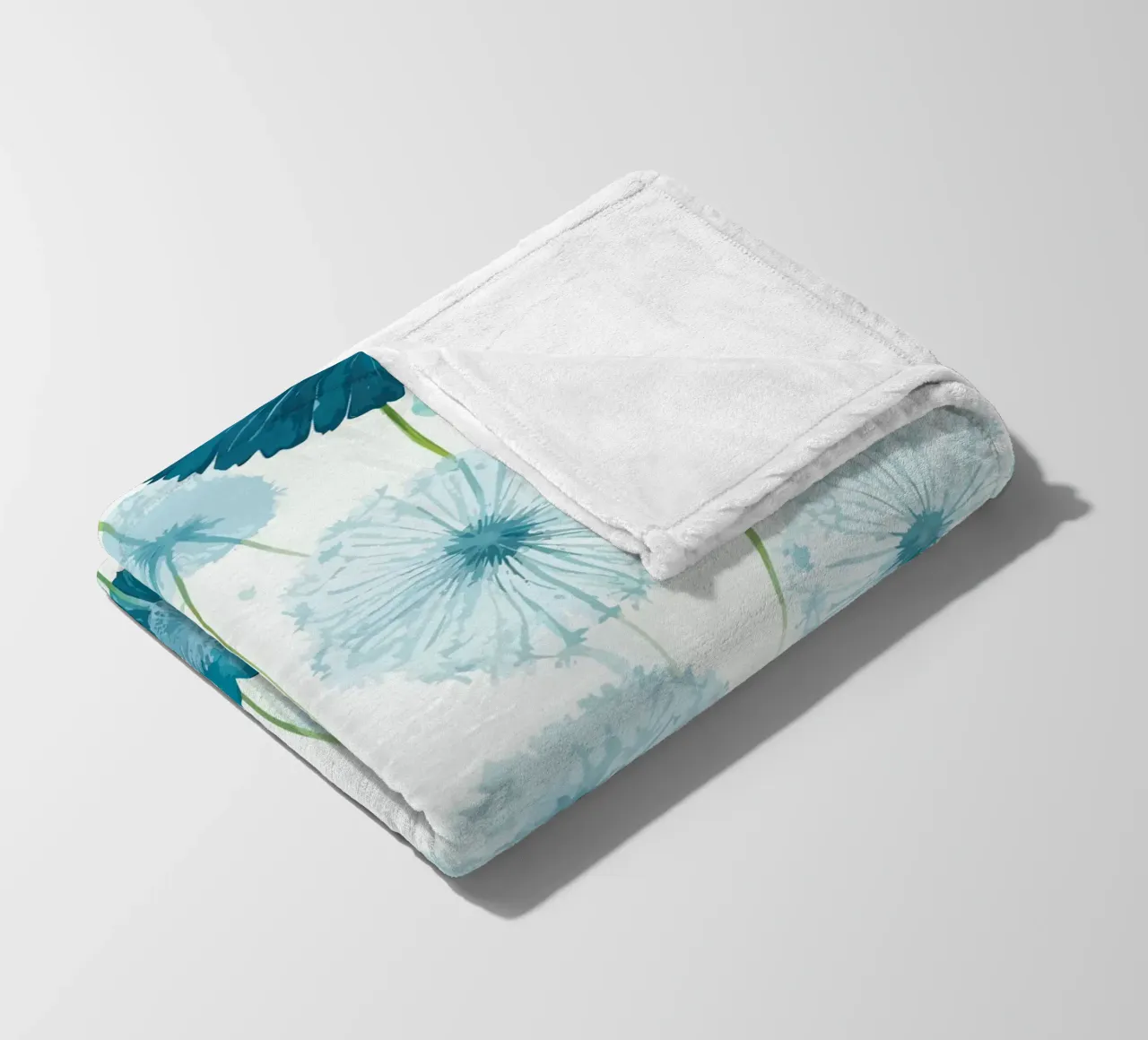 Verdant Dandelions fleece blanket by Botanical Pattern House