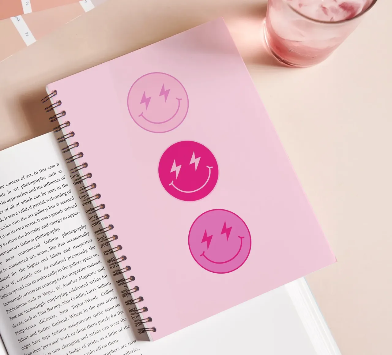 Thunderbolt Smiley spiral notebook by Paigaam Studio