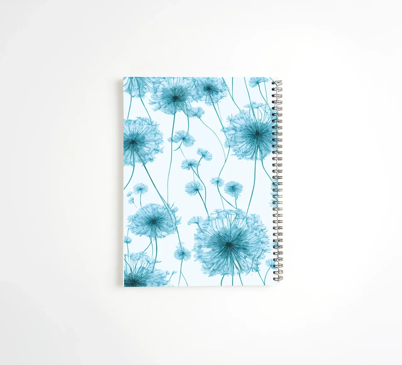 Dandelion Breeze in Blue spiral notebook by Botanical Pattern House