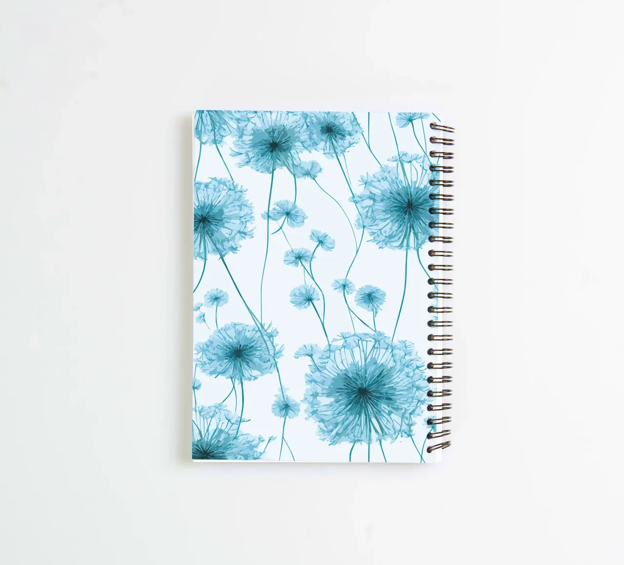 Dandelion Breeze in Blue spiral notebook by Botanical Pattern House