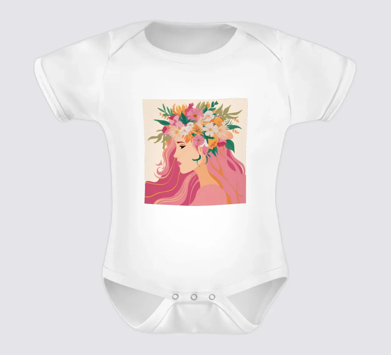 Paesaggio onirico floreale body neonato maniche corte da Twilight Muse