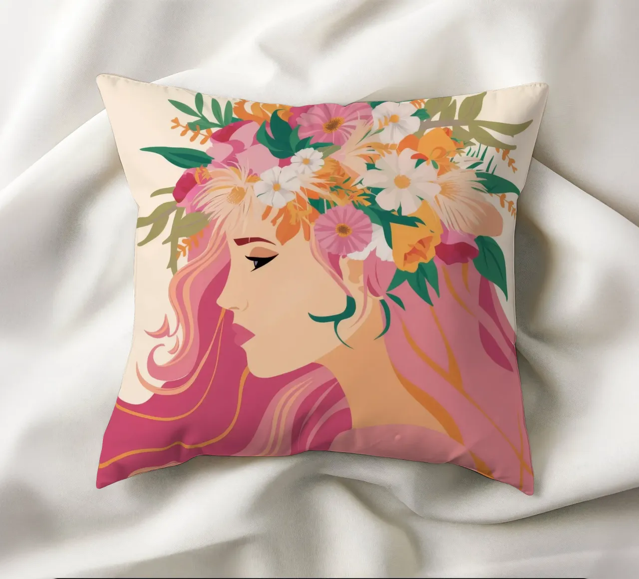 Paesaggio onirico floreale cuscino da Twilight Muse