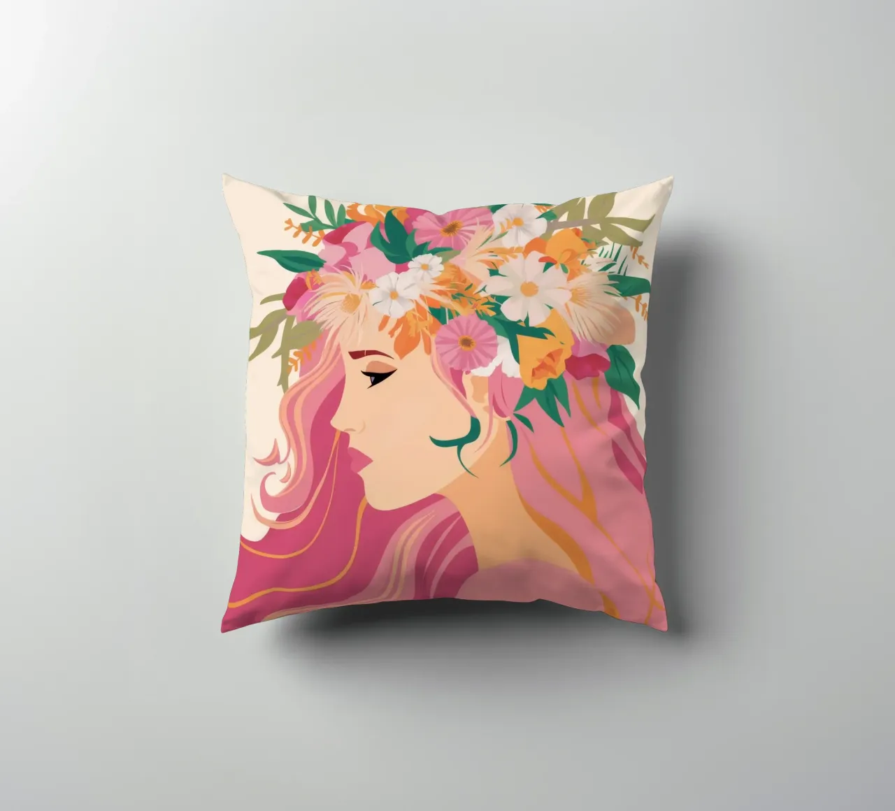 Paesaggio onirico floreale cuscino da Twilight Muse