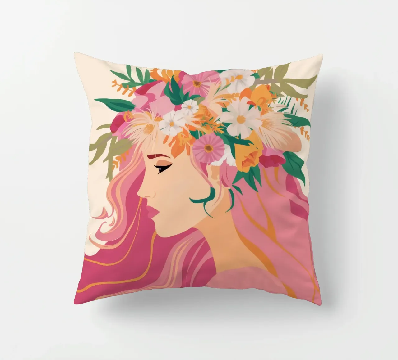 Paesaggio onirico floreale cuscino da Twilight Muse