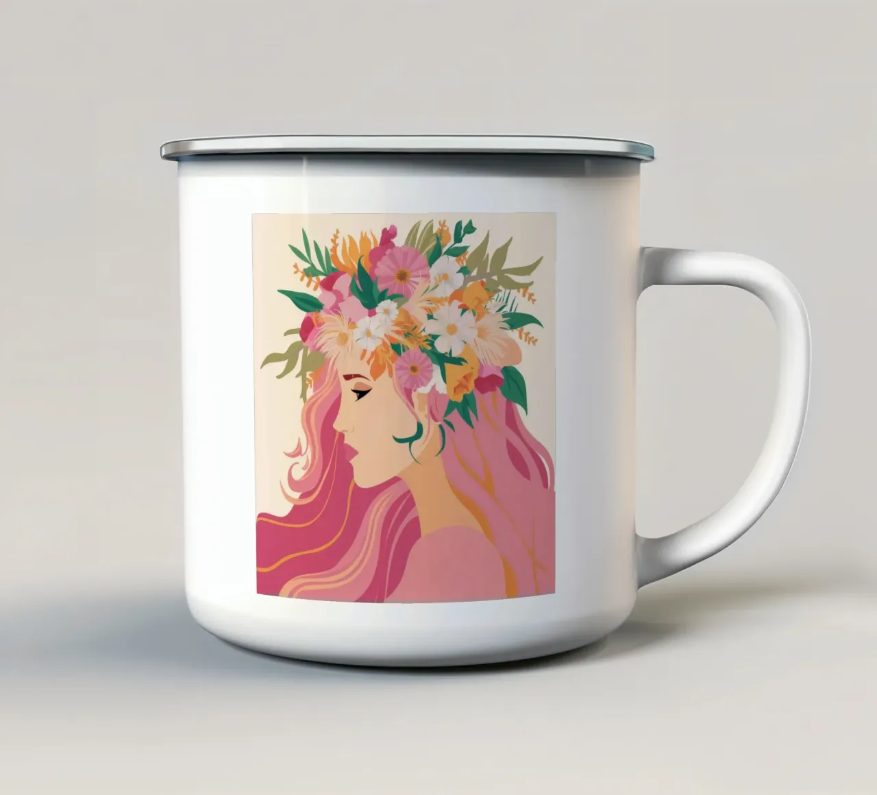 Paesaggio onirico floreale tazza in smalto da Twilight Muse