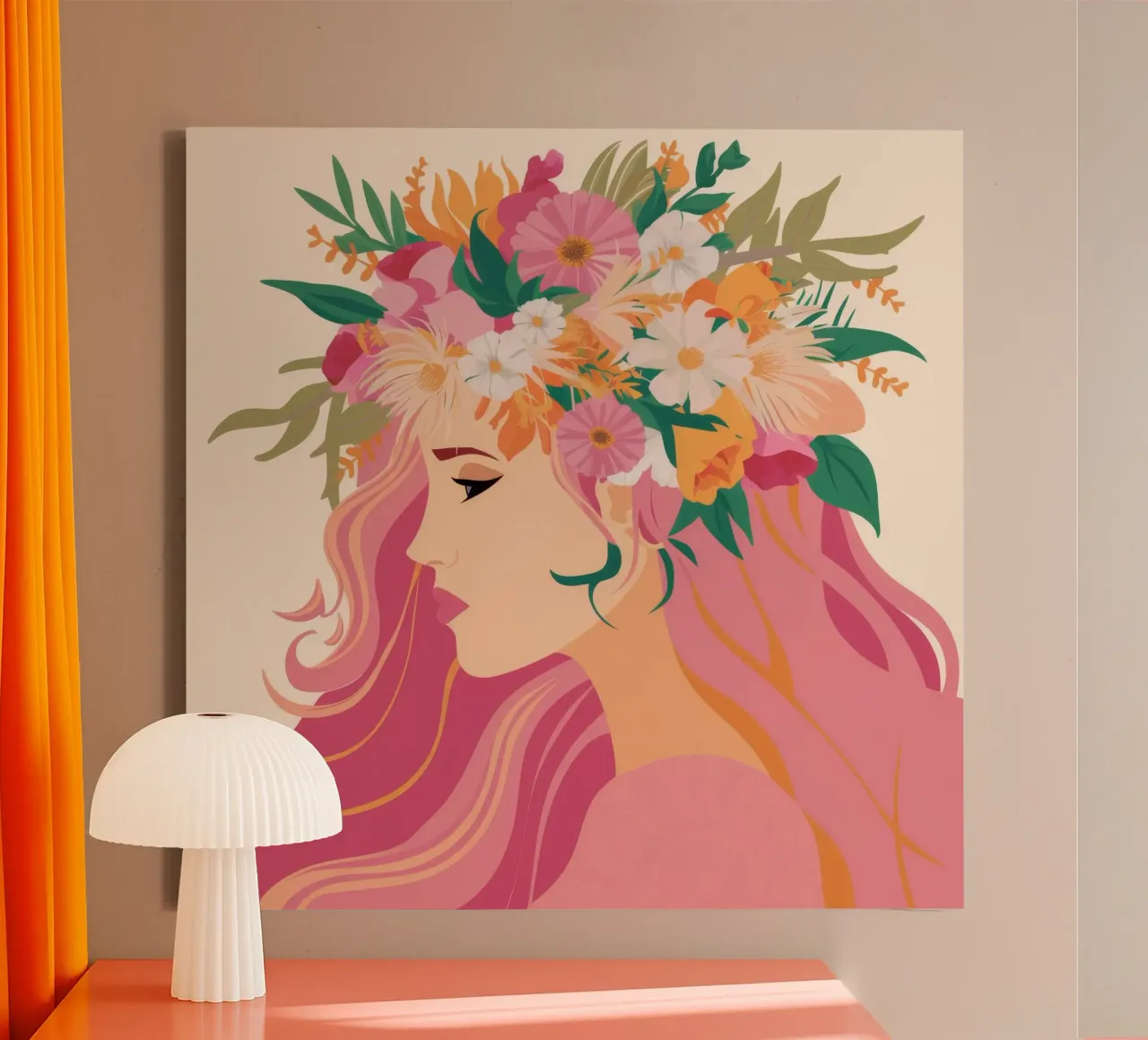 Paesaggio onirico floreale tela con Cornice a cassetta da Twilight Muse