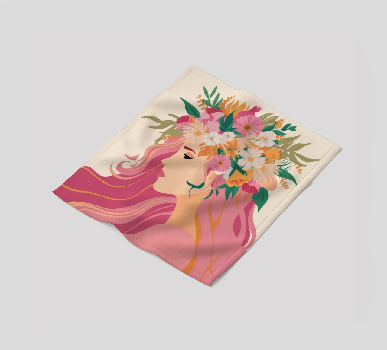 Paesaggio onirico floreale coperta in pile da Twilight Muse