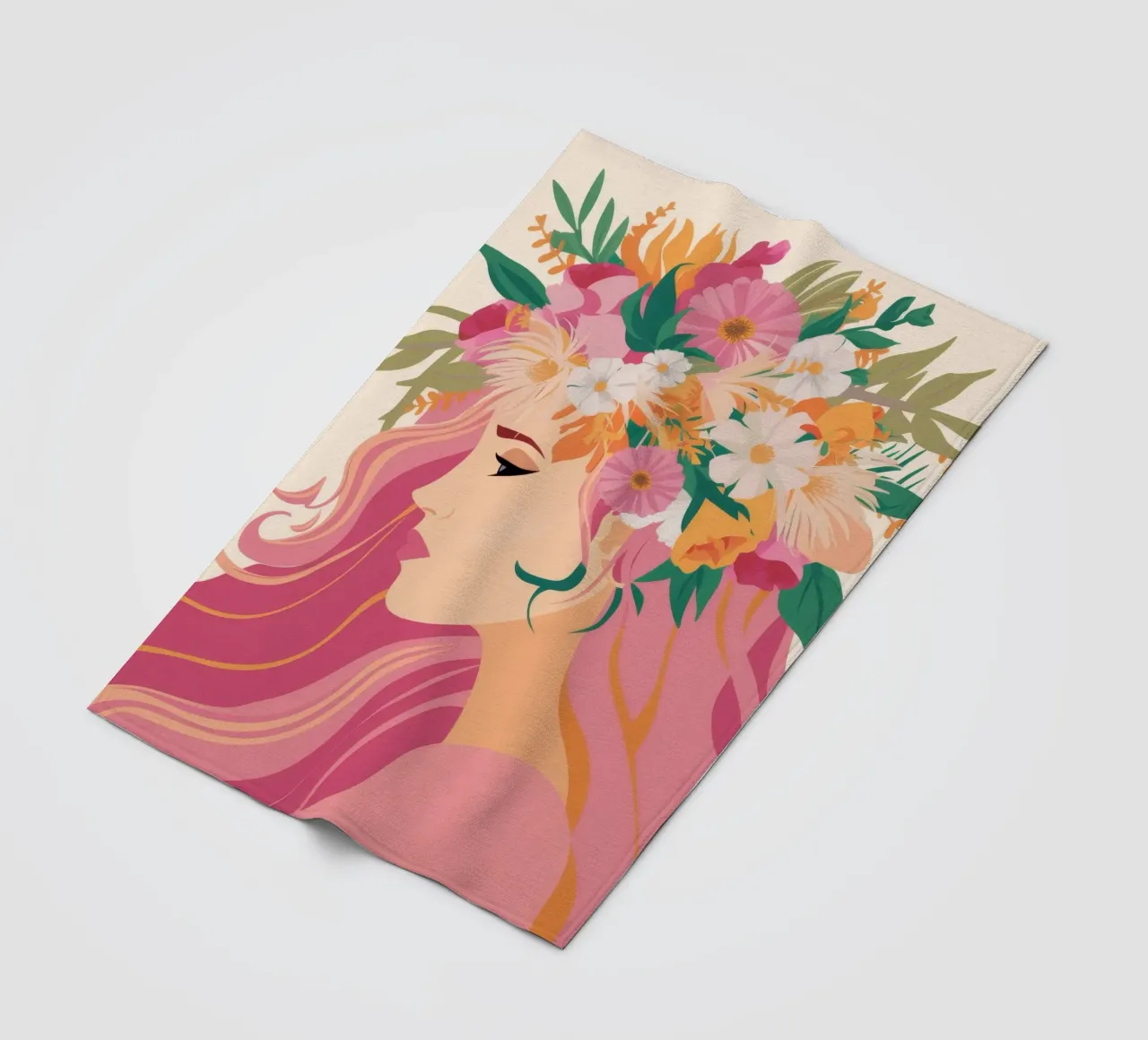 Paesaggio onirico floreale coperta in pile da Twilight Muse