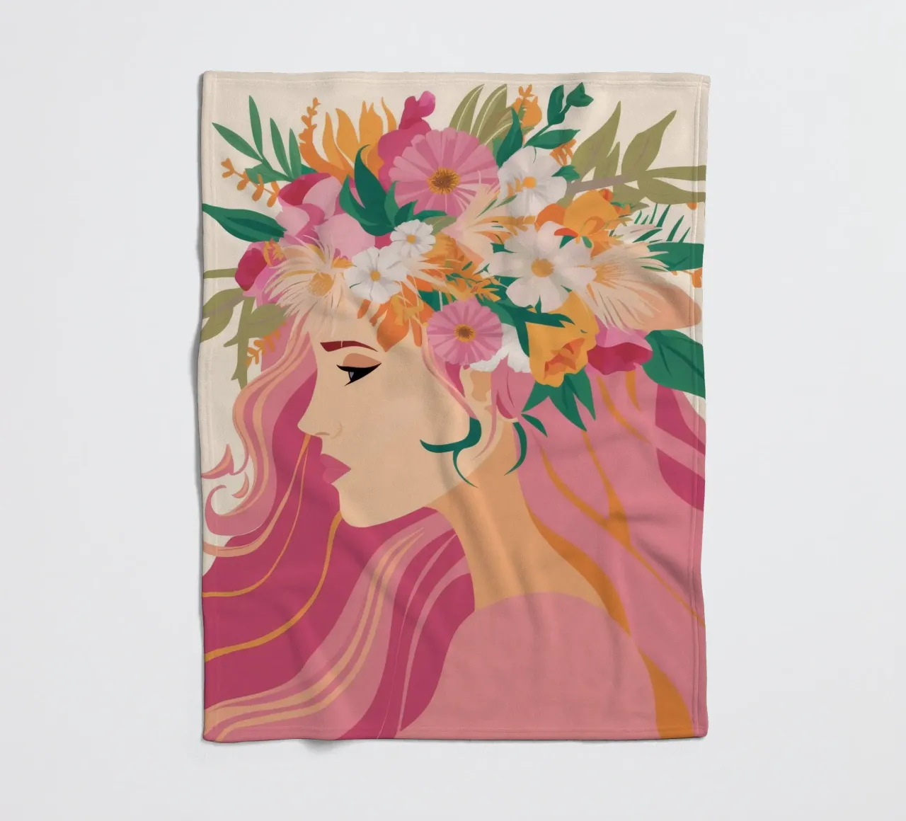 Paesaggio onirico floreale coperta in pile da Twilight Muse