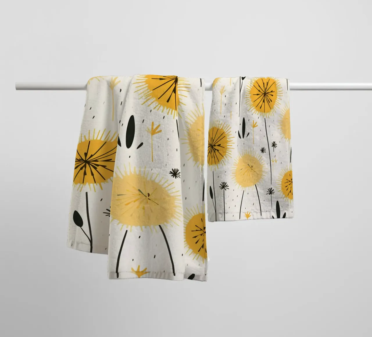 Dandelion Drift towel by Botanical Pattern House