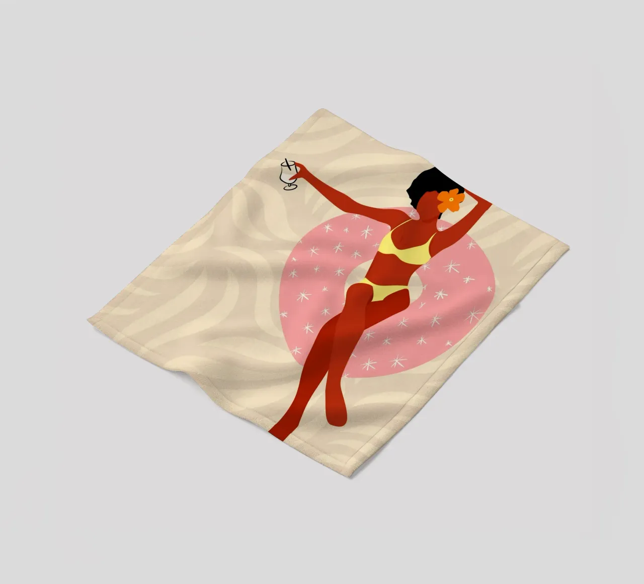 Lazy Pool Day fleece blanket by Kintsugi99