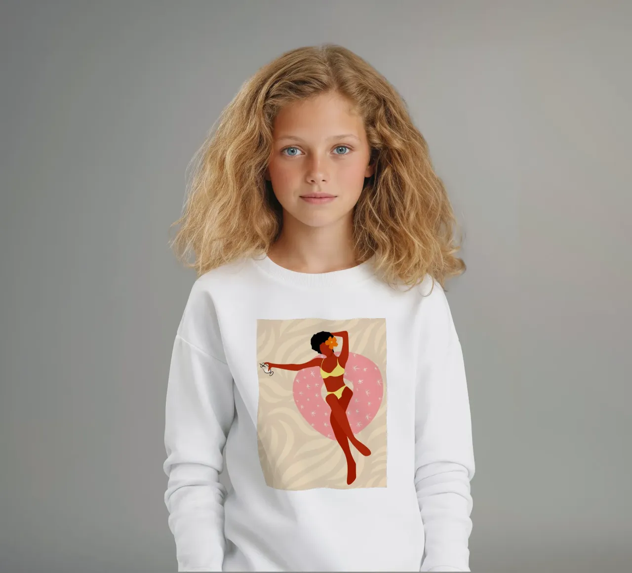 Lazy Pool Day kids sweatshirt by Kintsugi99