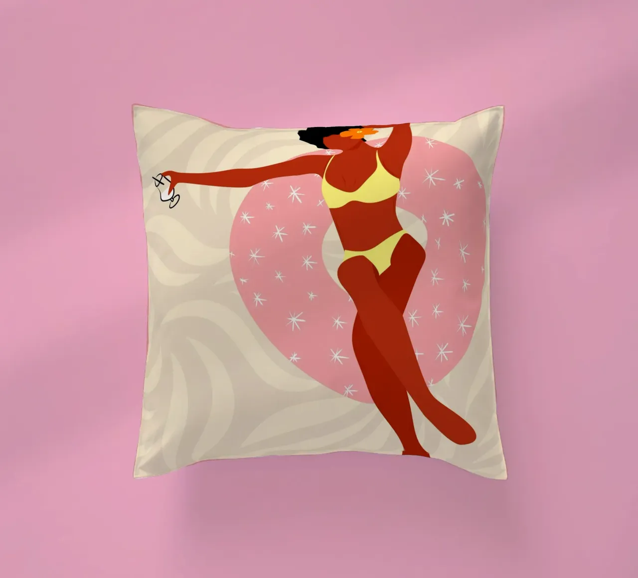 Lazy Pool Day decorative cushion by Kintsugi99