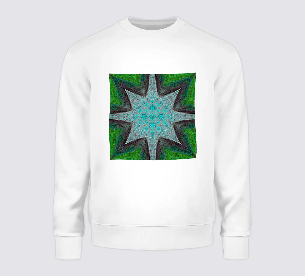 Étoile complexe, textures et formes en turquoise/noir/vert sweat de Gürsel Yesil Digital Art