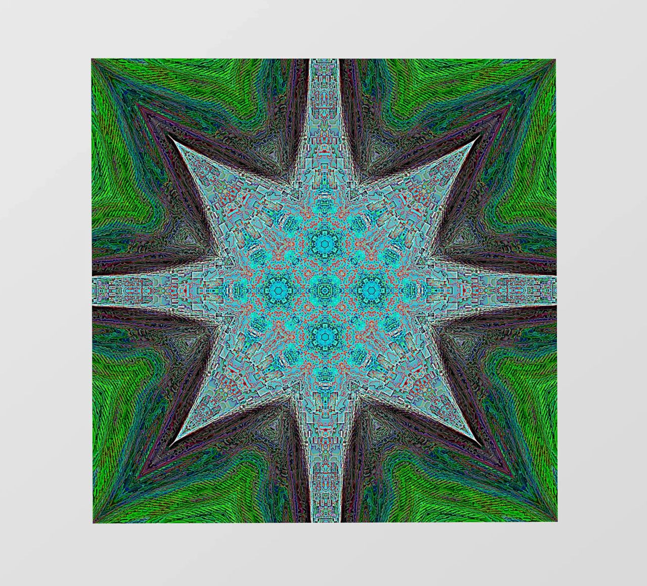 Stella, texture e forme complesse in turchese/nero/verde pellicola backlit da Gürsel Yesil Digital Art
