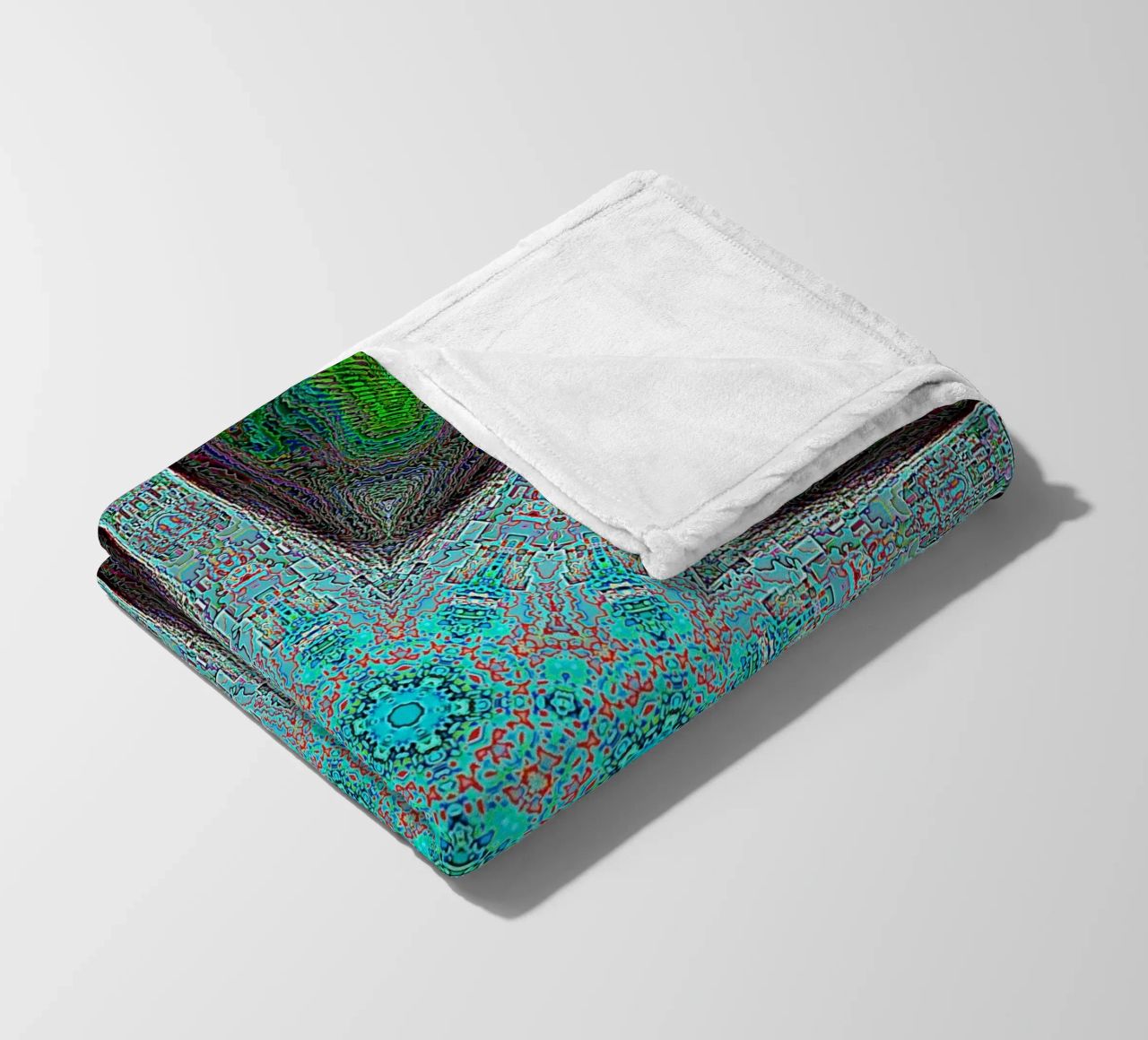 Stella, texture e forme complesse in turchese/nero/verde coperta in pile da Gürsel Yesil Digital Art