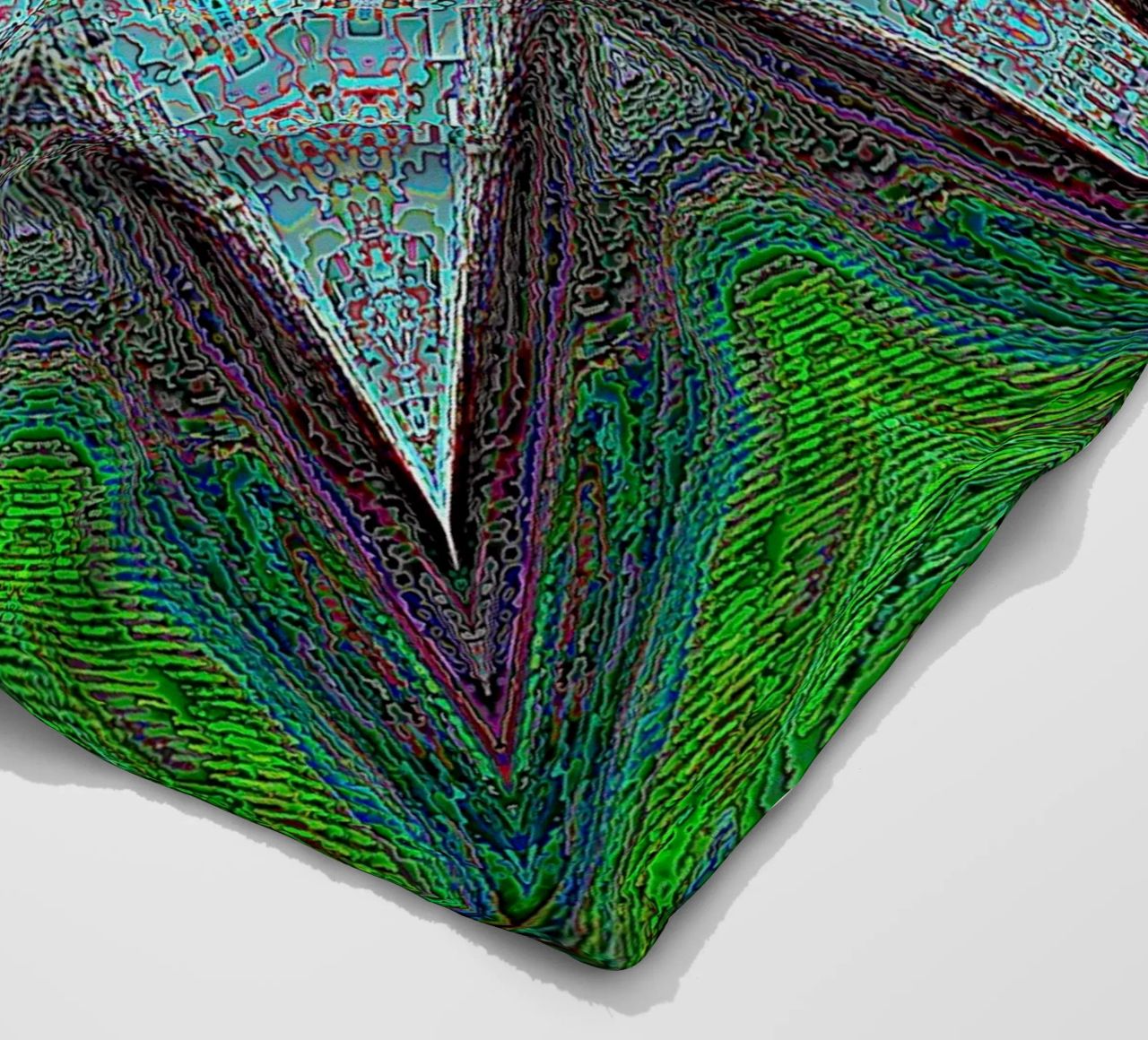 Stella, texture e forme complesse in turchese/nero/verde coperta in pile da Gürsel Yesil Digital Art