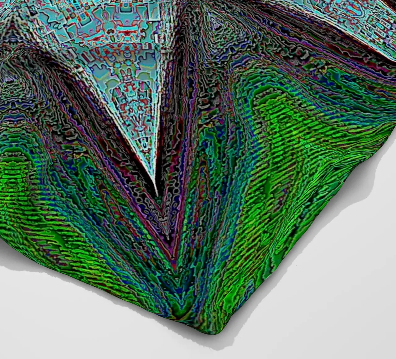 Stella, texture e forme complesse in turchese/nero/verde coperta in pile da Gürsel Yesil Digital Art