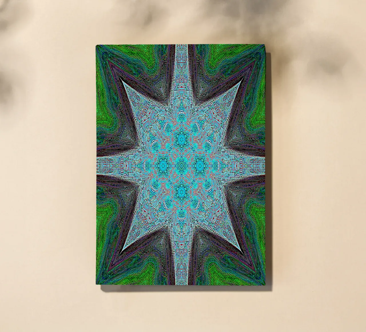 Étoile complexe, textures et formes en turquoise/noir/vert carnet de notes de Gürsel Yesil Digital Art