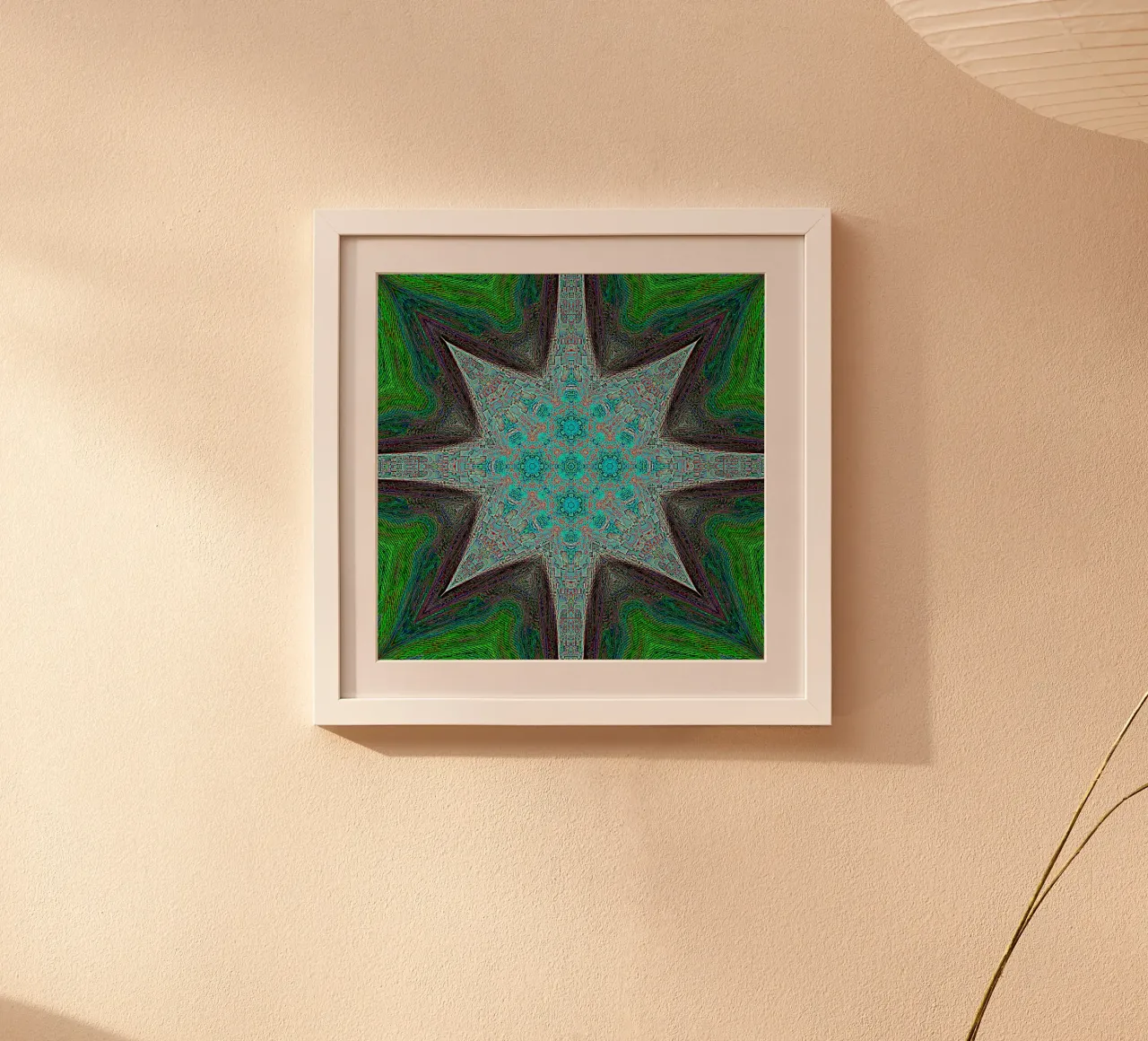 Étoile complexe, textures et formes en turquoise/noir/vert hahnemühle de Gürsel Yesil Digital Art